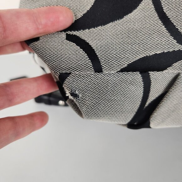 Coach Signature Shoulder Bag Black Gray Brooke Canvas Purse 14473M - Picture 9 of 16